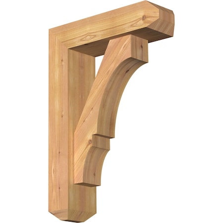 Ekena Millwork Balboa Craftsman Smooth Bracket w/ Offset Brace, Western Red Cedar, 5 1/2"W x 18"D x 26"H BKT0604X18X26BOA04SWR